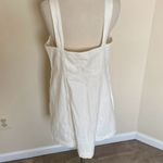 Madewell Denim Square-Neck Sleeveless Mini Dress in Tile White Size 14 NWT Butto Photo 6