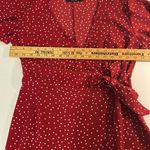Relipop  Women’s Wrap with Ruffle Hem Mini Red with white polka dot Dress Photo 8