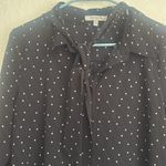 Papaya  Black w White Polka Dots Long Sleeve Button Down Shirt w neck tie small Photo 2
