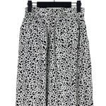 ZARA  Animal Print Culotte Wide Leg High Rise Trouser Pants Pockets XS Black White Photo 7