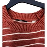 Tahari  Rust and Cream Striped Sweater Photo 2