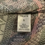 THML NWT  Mixed Print Blouse Orange Suede Accents Long sleeve size S Photo 6