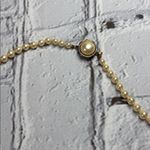 Vintage Pearl Necklace 925 Sterling Gold Tone Clasp Ivory Pearls Dainty Classic White Photo 4