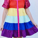Blue b Colorful Rainbow women’ Dress Red Photo 0
