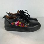 Inkkas Leather Sneaker Shoes Womens 7 Mens 4 Black Embroidered Aztec Multicolor Photo 1