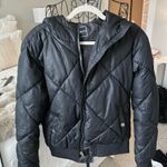 Black Puffer Jacket with Hood Size M Photo 1