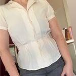 90s silk pleat shirt White Size M Photo 0