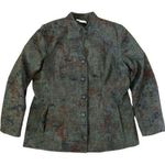 Coldwater Creek Womens Green Tapestry Jacket Blazer Petite Size 16 Photo 0