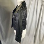 Annelies Gouraud for Brezin France Vintage Studded Black Leather Jacket Women XS Photo 11