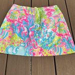 Lilly Pulitzer  Size 00 Lovers Coral Marigold Skort Cotton Lined Short Shell Zip Photo 6