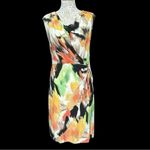Calvin Klein Abstract Print Sleeveless Wrap Dress Multicolor Photo 1