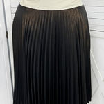 Karen Millen  Shimmer Pleated Skirt Metallic Bronze Black Size 12 Knee Length Photo 0
