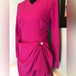 Magenta 50s Vintage Style Draped Pencil Dress Sz 8 Purple Photo 2