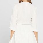 L*Space Stay Golden Dress White Long Sleeve Front Keyhole Gold Stripes Small Photo 2