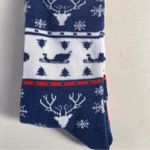 Winter Holiday Seasonal Print Crew Style Socks NWT OS Blue Photo 1