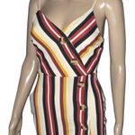 Love j Striped Sleeveless Faux Wrap Dress Photo 3