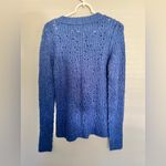Free People  knitted blue holes soft sweater pullover size small Photo 3
