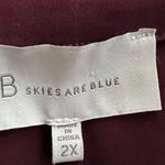 Plum color Rayon Cascade Waterfall front jacket with striped sleeves. Sz. 2X Photo 5