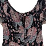 Love Shack Fancy BLACK MOODY FLORAL PRINT LINED TIERED OFF SHOULDER SILK DRESS L Photo 2