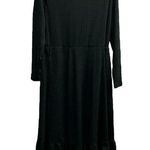 Bloomchic Black Ribbed Long Sleeve Flowing Maxi Dress in Size 14/16 Photo 0