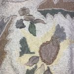 Vintage popcorn knit oversized floral appliqué 3 Photo 5