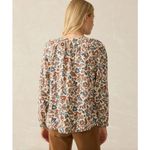 Faherty Odette Blouse Size XS Linen Blend Ginger Maplewood Floral Photo 3