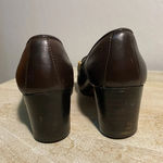 Gucci Vintage 70’s brown leather loafers w/ block heel. Size 35.5. Gold accent Photo 3