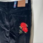 Johnny Was NEW Black Velvet Embroidered Skinny Jeans sz 28 Photo 2