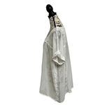 Eyeshadow  White Sheer Studded Tunic Top Women’s 1X | Short Sleeve Layering Photo 3