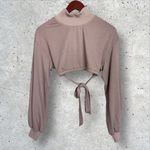 H:ours Revolve  Georgi Cropped Open Back Sweatshirt Blouse‎ Top Sz XS Photo 1