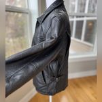 Vintage Rainforest Black Leather Jacket Quilted Lining Buckle Details Medium Photo 2