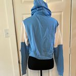 Nike Blue and White Cropped Hoodie XS Photo 2