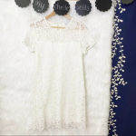 CUPCAKES & CASHMERE Shea White Lace Mini Swing Dress Photo 1