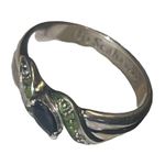 Seattle Seahawks Go Seahawks Sterling Silver Emerald Blue Sapphire Stone Ring Green Photo 5