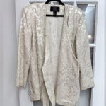 Carmen Marc Valvo Vintage Ivory Cream Lace Sequin Beaded Formal Jacket Size 14 L Photo 1