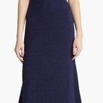 Misha Veronika Strappy Stretch Metallic Midi Dress Nightshade Blue Womens Size 4 Photo 0