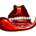 Vintage red cowgirl hat with rhinestones band! Red Photo 0