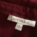 Skies Are Blue Burgundy Oversized Button Down Shirt SMALL Photo 4