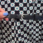 Liz Claiborne  Navy Blue Polka Dot Sleeveless Belted‎ Short Dress Sz 4 Photo 7