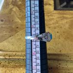 Sleeping Beauty Turquoise White Diamond Accent Art Deco Ring Size 8.75 Silver Photo 7