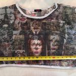 Blush  White and‎ Gray Cropped Graphic Top Photo 4