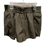 None Olive green rayon running shorts with pockets Photo 0