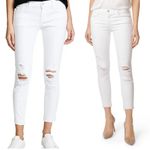 J Brand Cropped Distressed Jeans in Classic White “Demented” Size 29 Photo 2