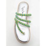 Free People  NIB Beatrice Beaded Flat Sandals / Platino Combo - 7.5 ($98) Photo 6