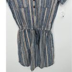 Falls Creek  Womens Linen Blend Striped Dress Size S NWOT Button Coastal Resort Photo 3
