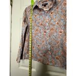 Lands' End Women’s Blue Peach Floral Supima Cotton Button Up Shirt Size 8p Petite Photo 3