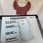 Rue 21 pink cropped top summer rayon dusty rose frilled puffed sleeve size large Photo 5