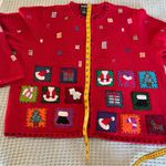 Vintage Designers Originals Ugly Christmas Sweater Womens 1X Red Cardigan Top Photo 8