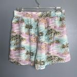 American Eagle Outfitters Pastel Palm Print High Waist Shorts Pockets Small Photo 3