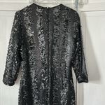 Hunter Bell  Black Sequin Sheath Dress 3/4 Sleeve - Size 6 Photo 8